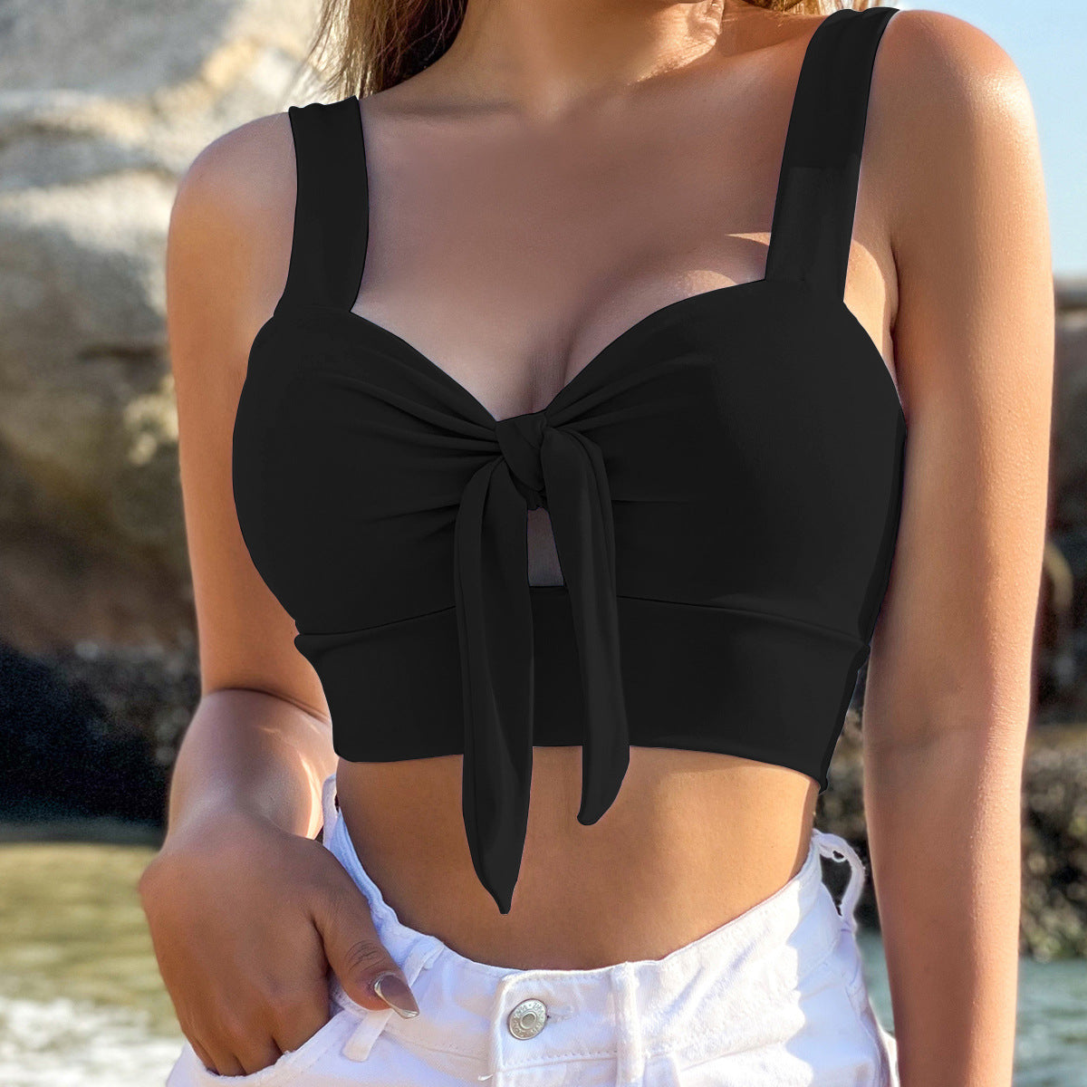 Sexy Women's Dress with Bowknot Strap