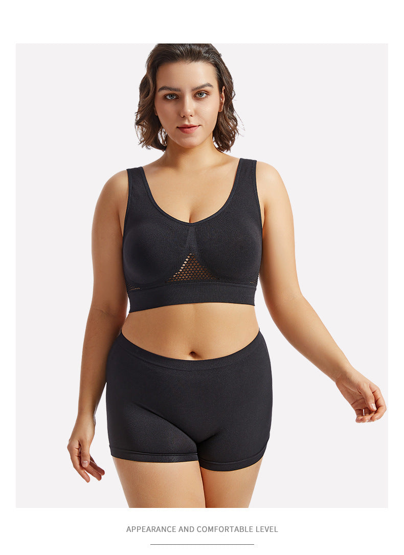 Plus Size Lingerie for Women - Seamless Sports Bra Set