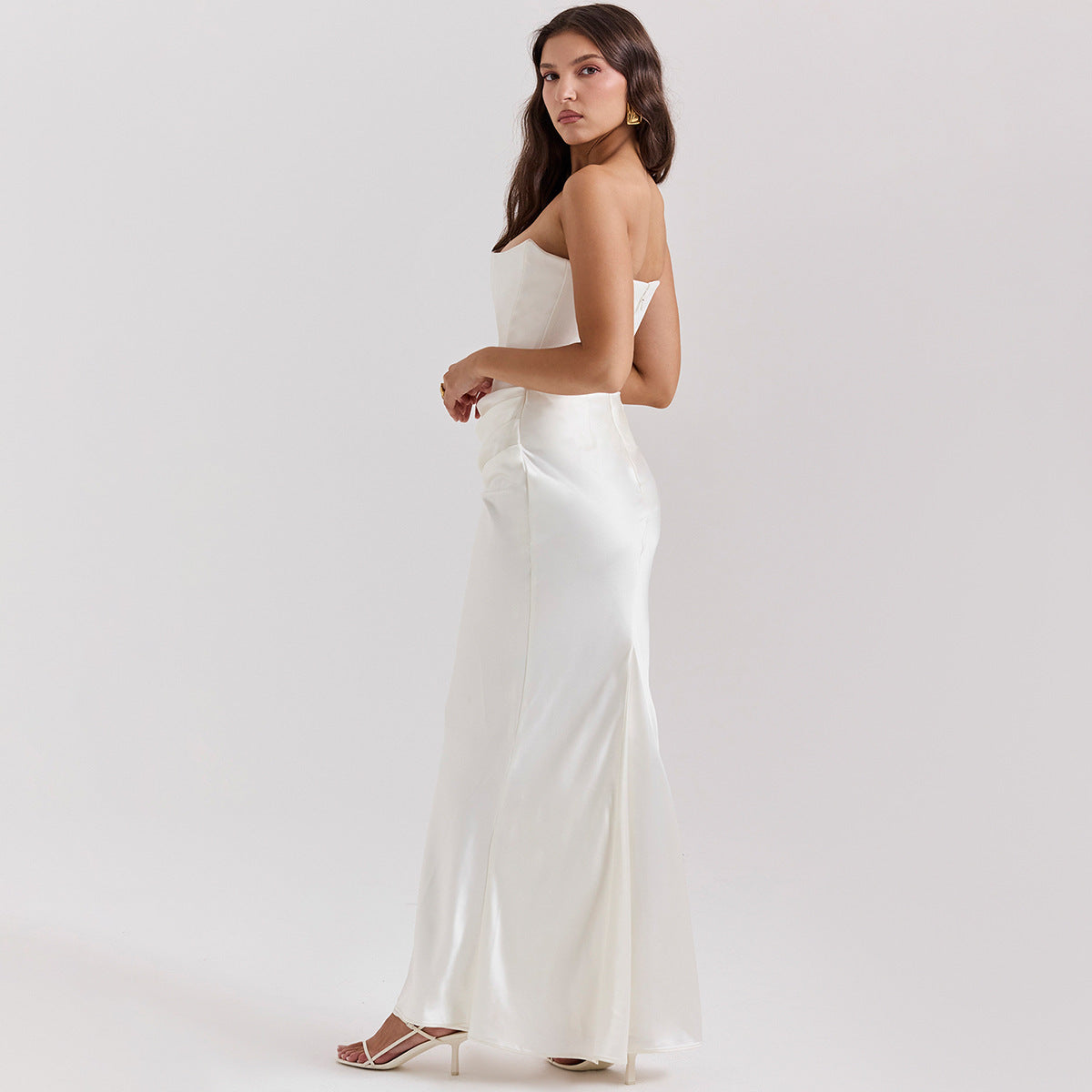 Strapless Ruched Maxi Dress - Sweetheart Evening Gown