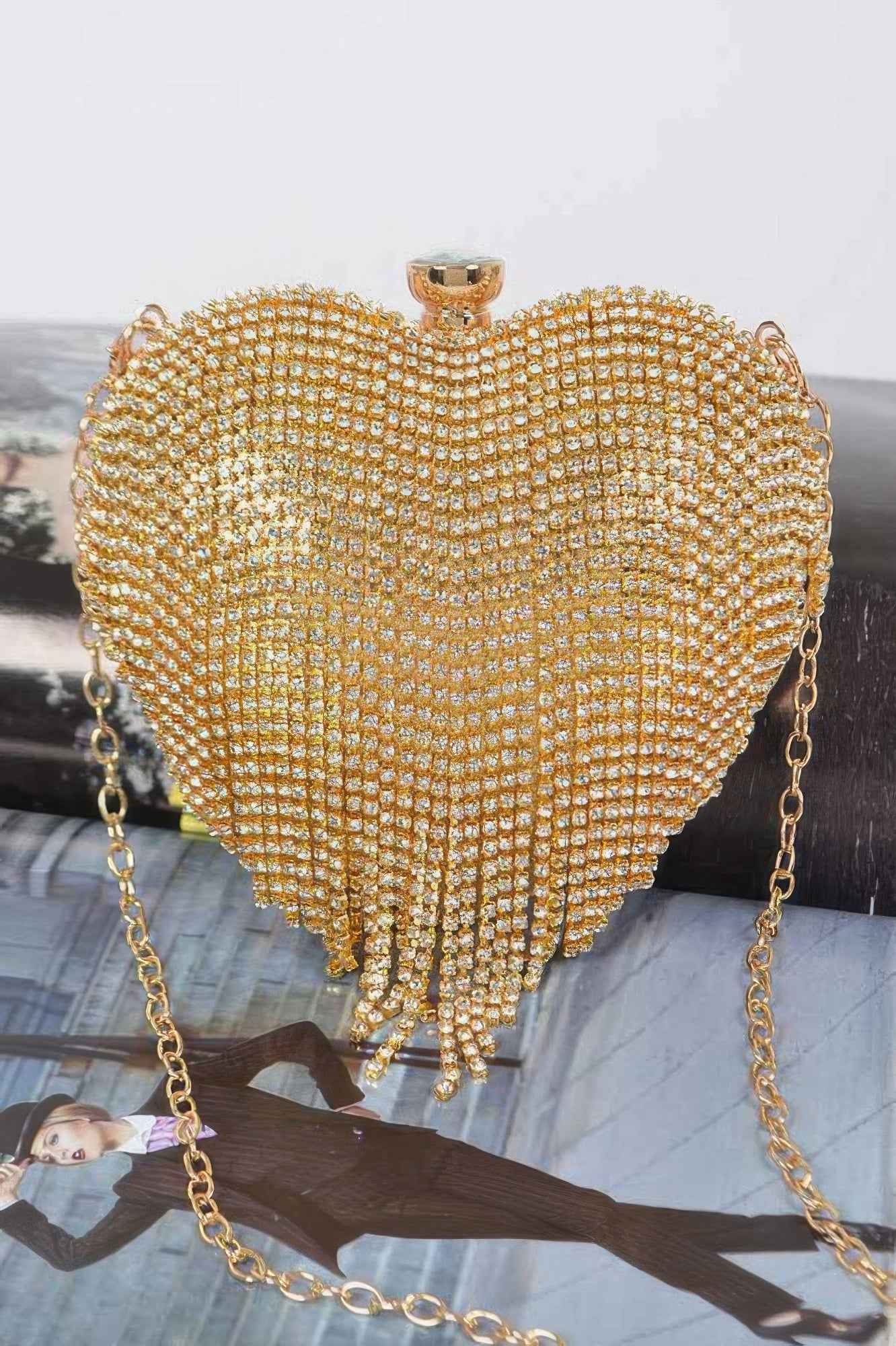 Rhinestone Fringe Mini Case Bag