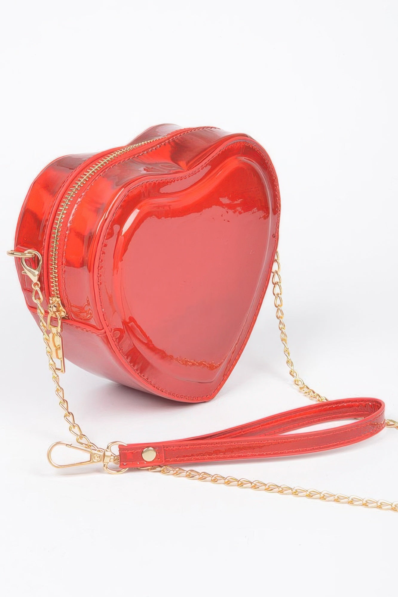 Heart Shape Mirror Metallic Crossbody Bag - Fashions Envy