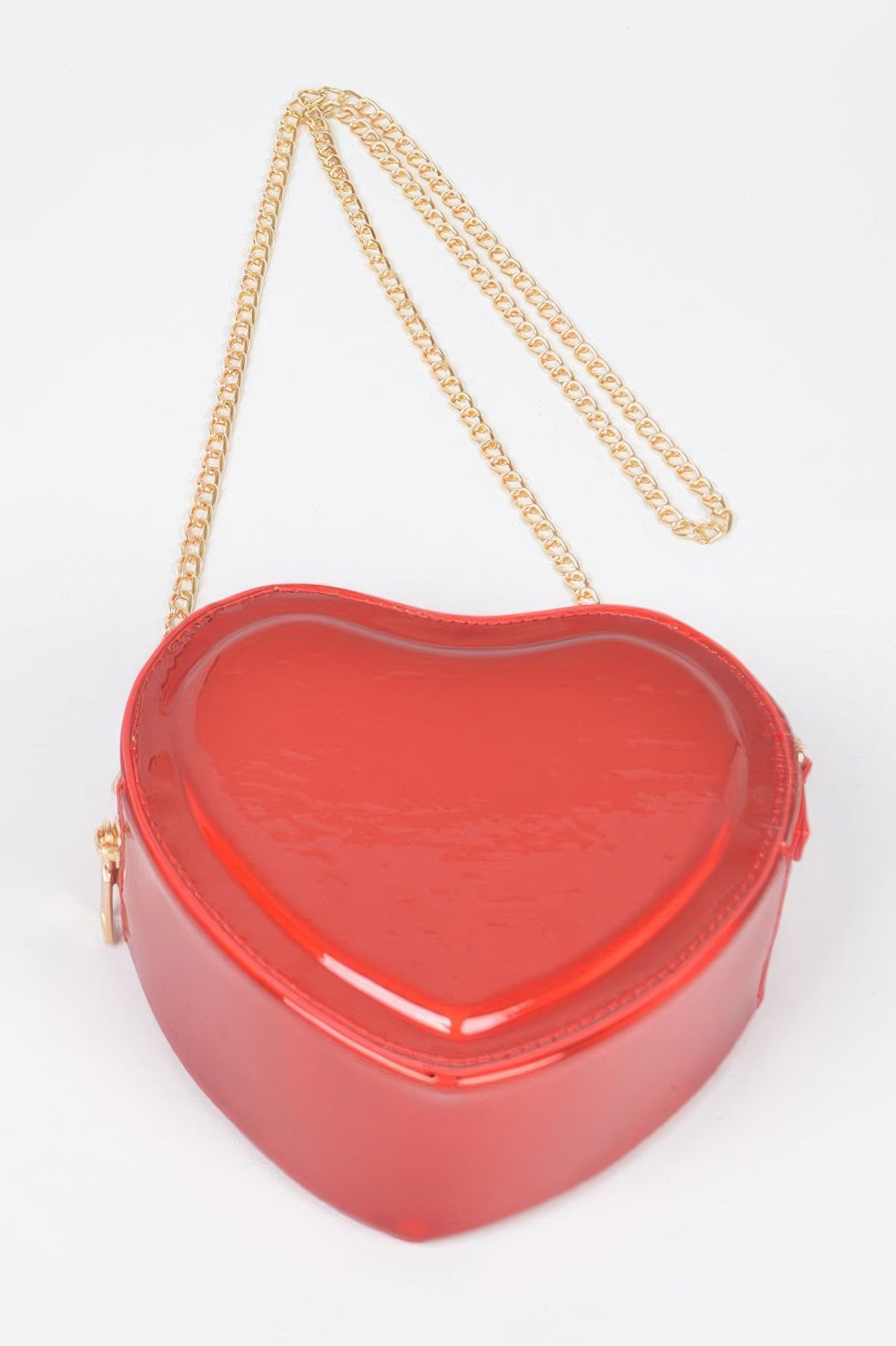 Heart Shape Mirror Metallic Crossbody Bag - Fashions Envy