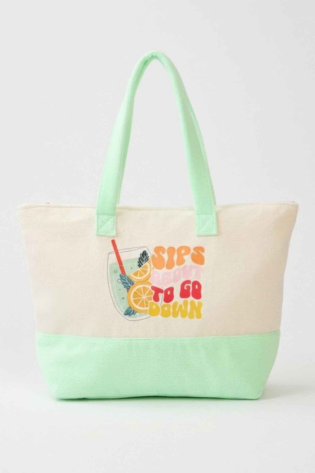 Sips About To Go Down Terry Tote