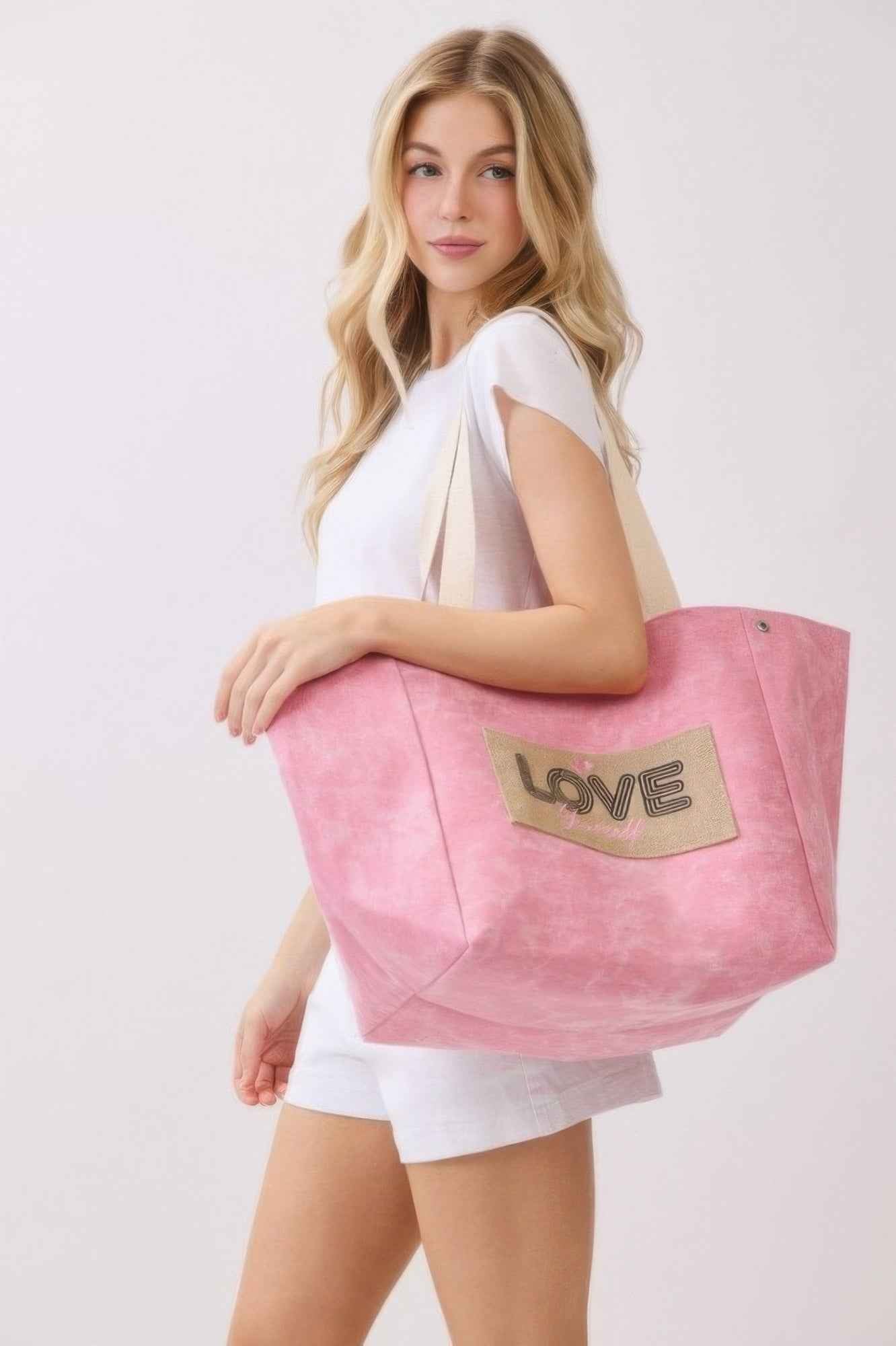 2 In 1 Shoulder & Bucket Style Vintage Canvas Tote