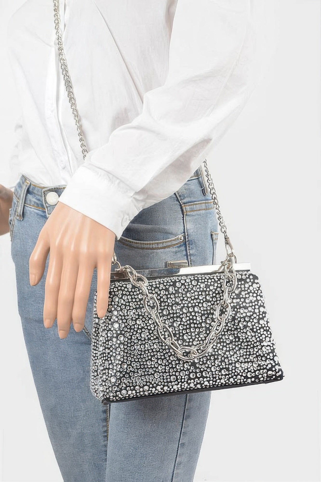 Hotfix Rhinestone Clutch - Lightweight Prom Handbag