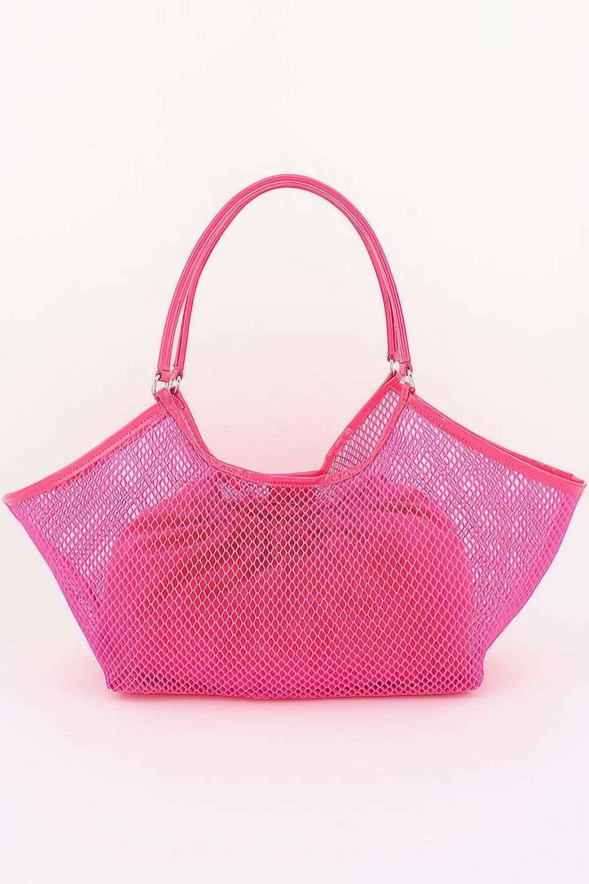 Mesh Tote Bag - Oversized Beach Bag with Drawstring Liner