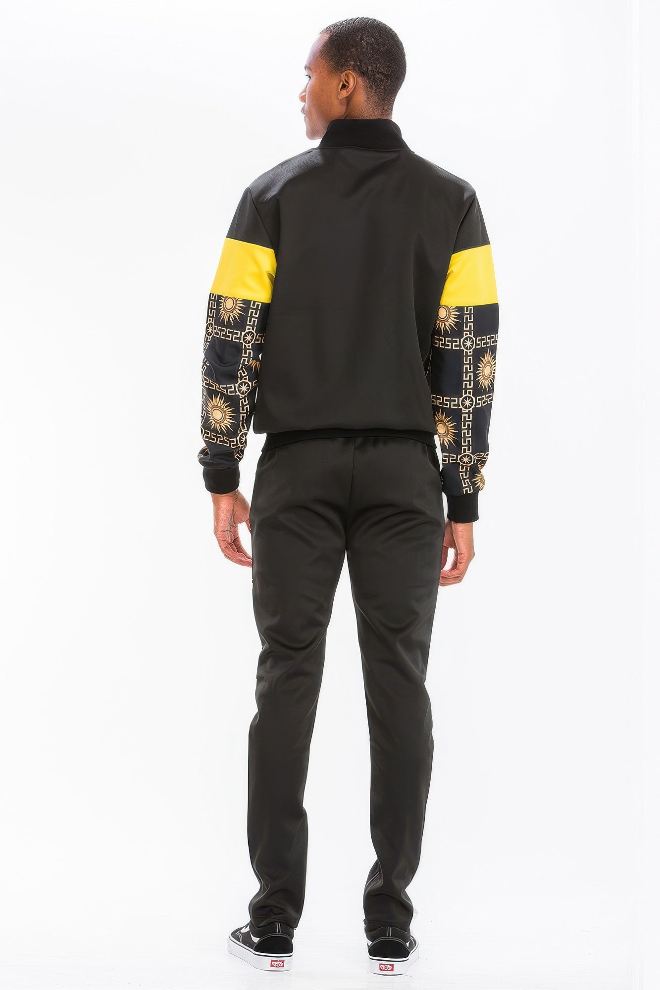Men's Track Set - Printed Poly Span Hooded Jacket - Fashions Envy