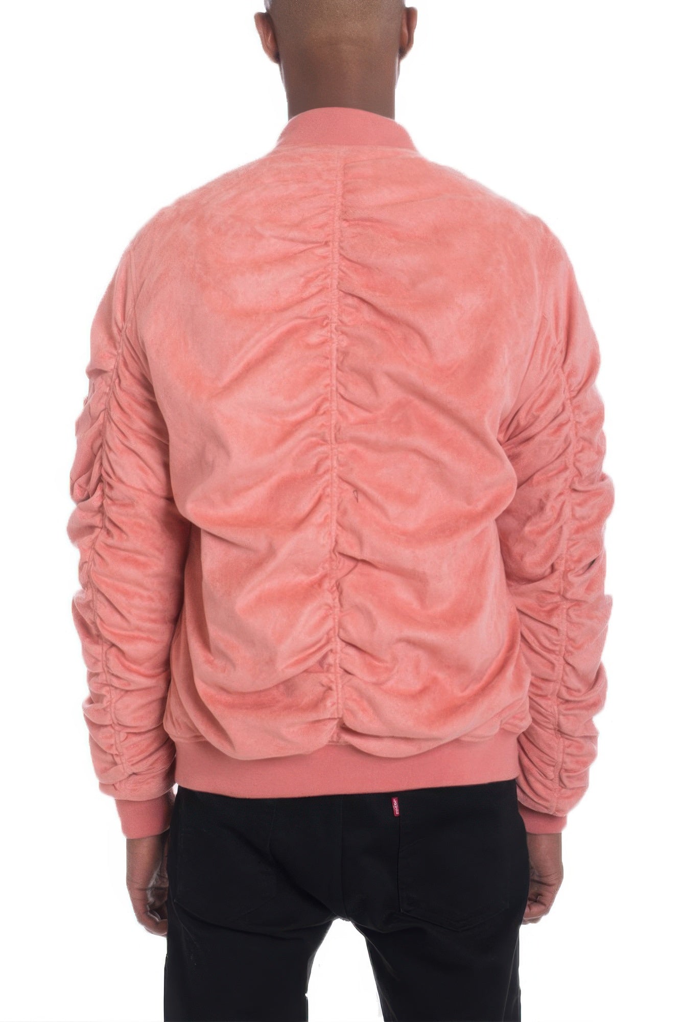 Bomber Jacket - Suede Velvet Scrunched Men's Luxe - Fashions Envy