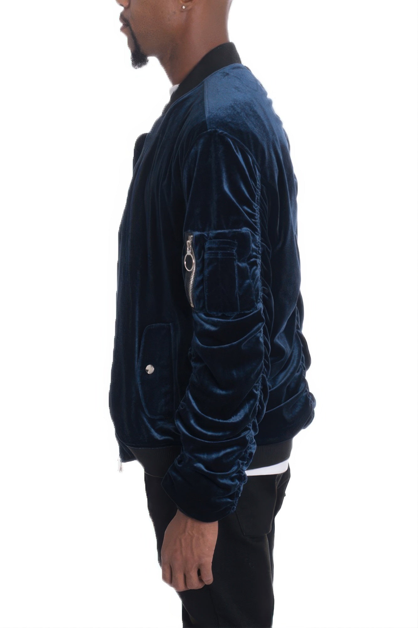 Bomber Jacket - Slim Fit Wrinkled Sleeve Men's Casual - Fashions Envy