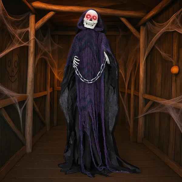6ft Animatronic Grim Reaper - Sound Activated LED Eyes