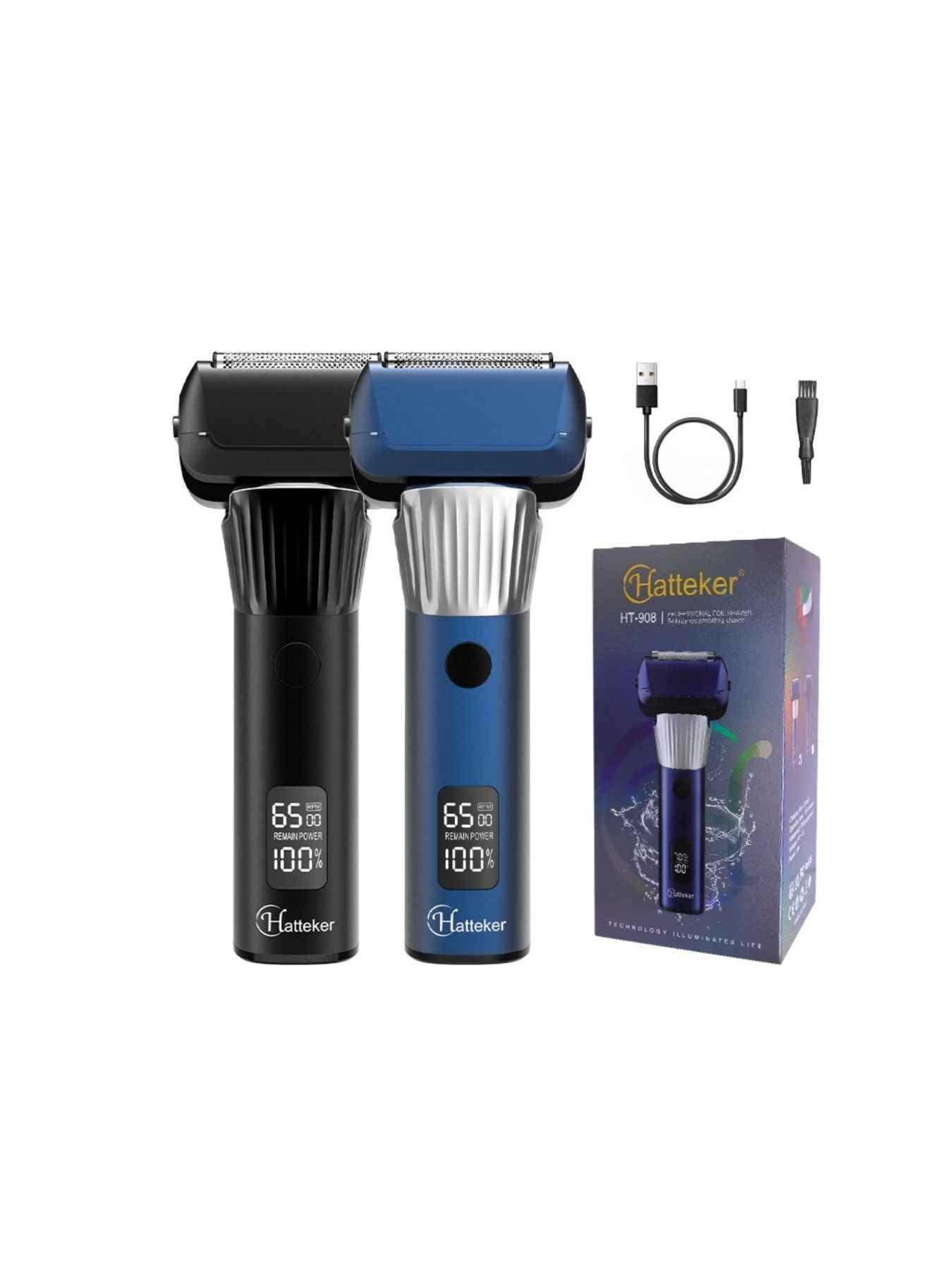 Electric Foil Shaver LED Display - Compact Waterproof Grooming