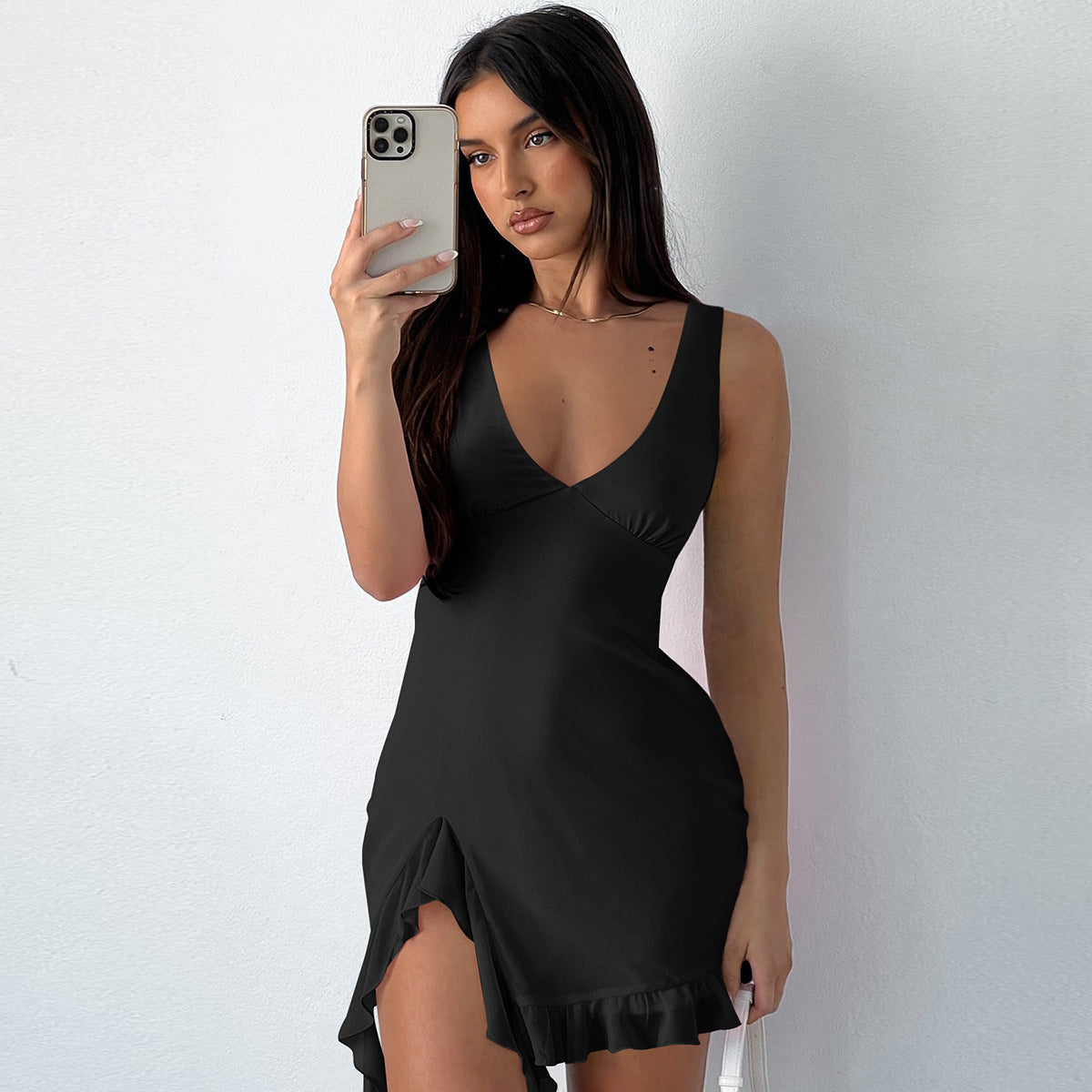Pure Color Hot Girl Skirt Pure Desire Style European And American Women - Fashions Envy