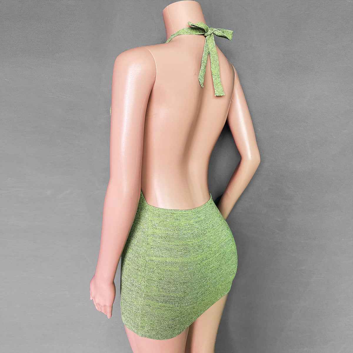 Backless Halter Dress - Sexy Bodycon Mini Dress - Fashions Envy