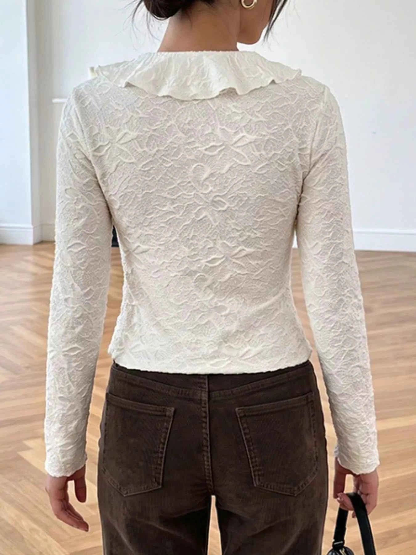Ruffled Long-Sleeve T-Shirt