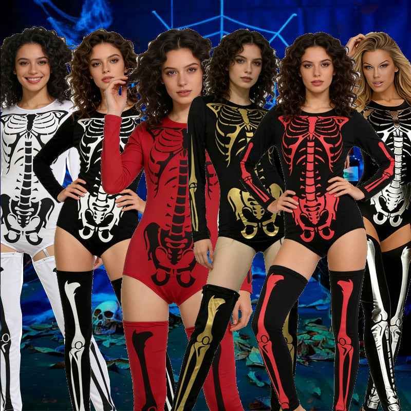 Women's Halloween Costume Bodysuit - Skeleton and Masked Styles