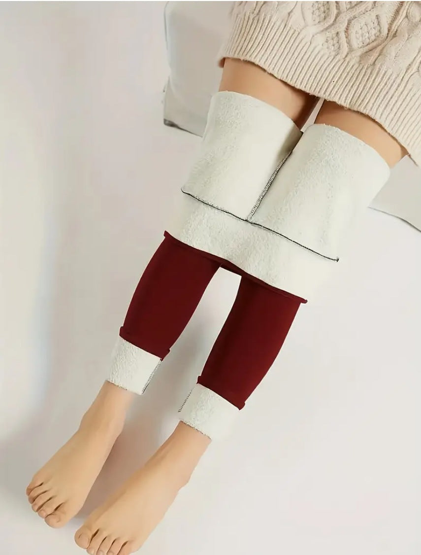 High-Waisted Thermal Leggings - Soft Lining for Cold Days