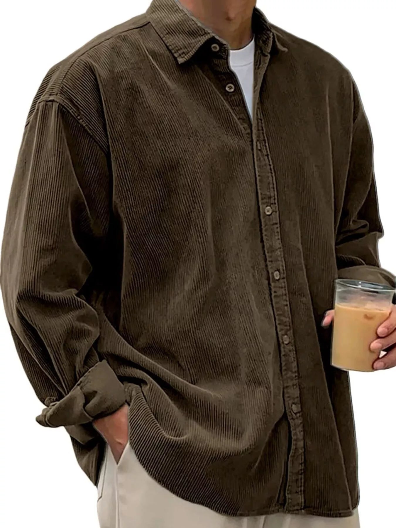 Men's Full Size Button Up Long Sleeve Shirt Plus Size - Fashions Envy