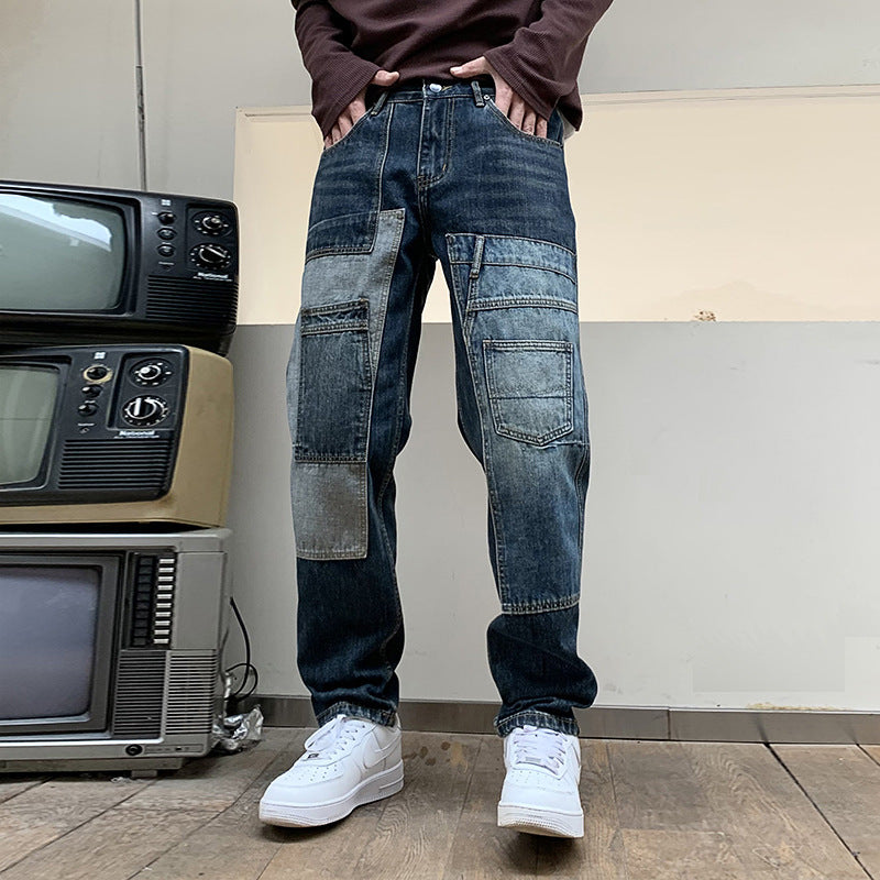 Multi-Pocket Dad Jeans Men - Loose Fit Cargo Style - Fashions Envy