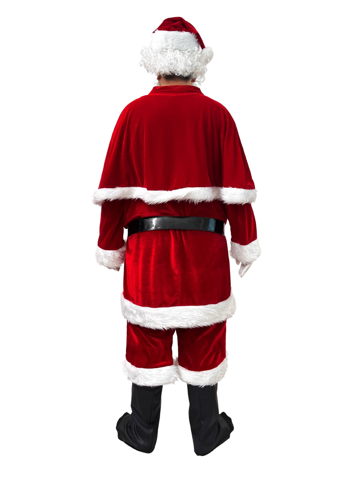 Men's Santa Costume Set - Red Suit and White-Trim Details