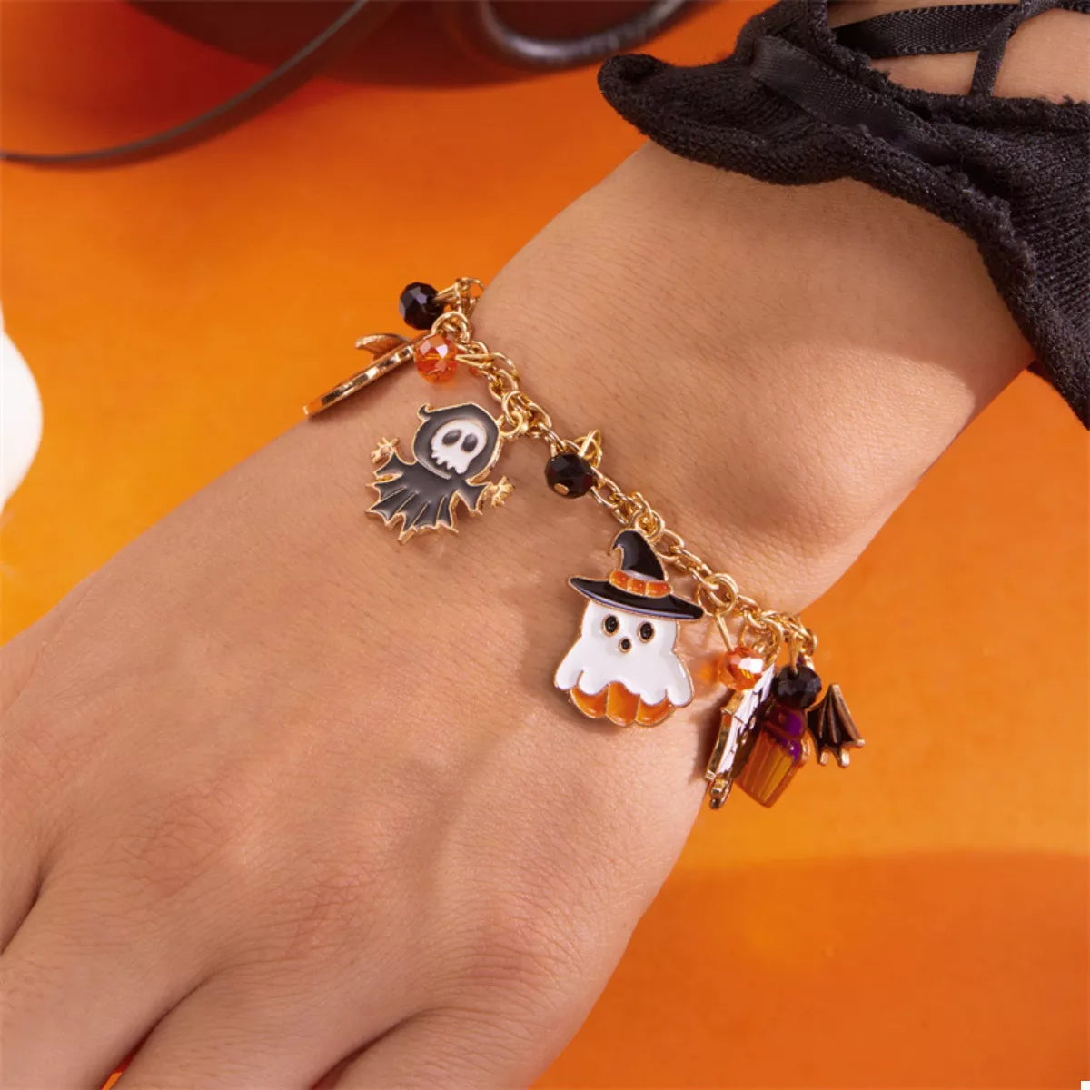 18K Gold-Plated Halloween Charm Bracelet - Fashions Envy