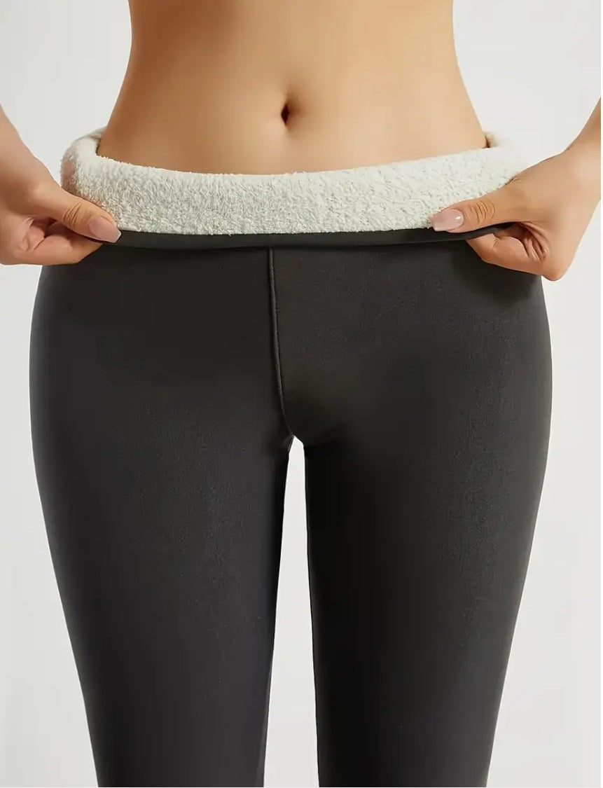 High-Waisted Thermal Leggings - Soft Lining for Cold Days