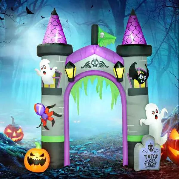 Halloween Inflatable Castle Archway - LED Ghost Spider Pumpkin