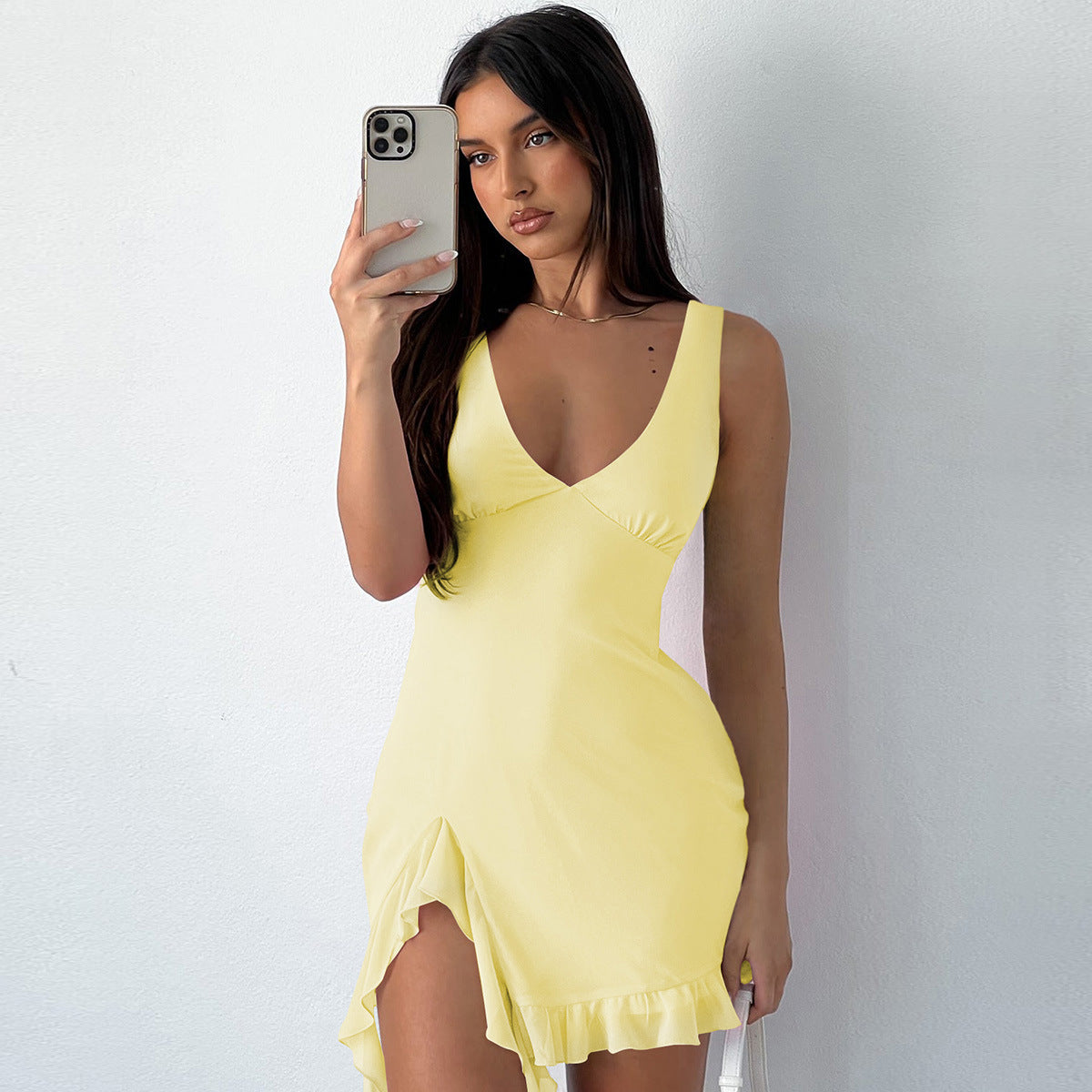 Pure Color Hot Girl Skirt Pure Desire Style European And American Women - Fashions Envy
