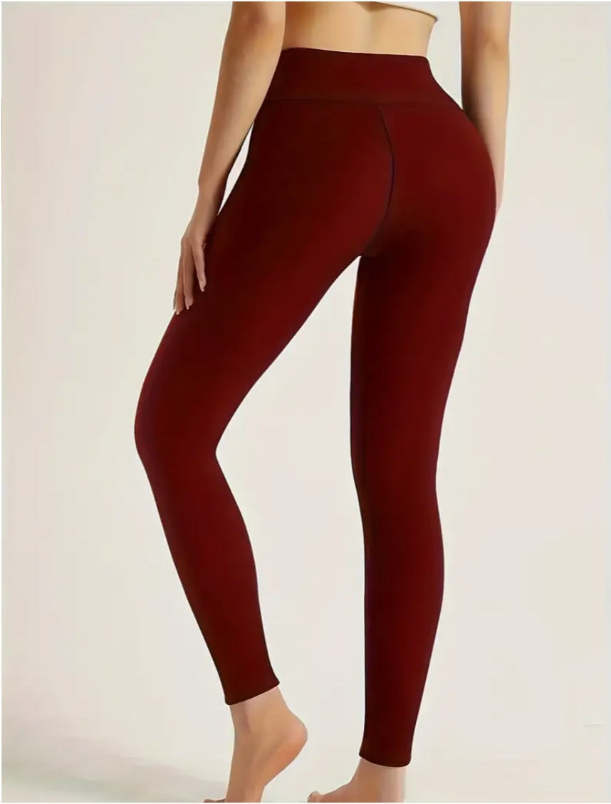 High-Waisted Thermal Leggings - Soft Lining for Cold Days