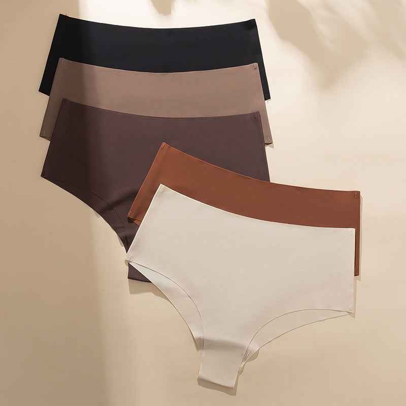 Seamless Ice Silk Panties 5-Pack - Soft Low Rise Brief Underwear