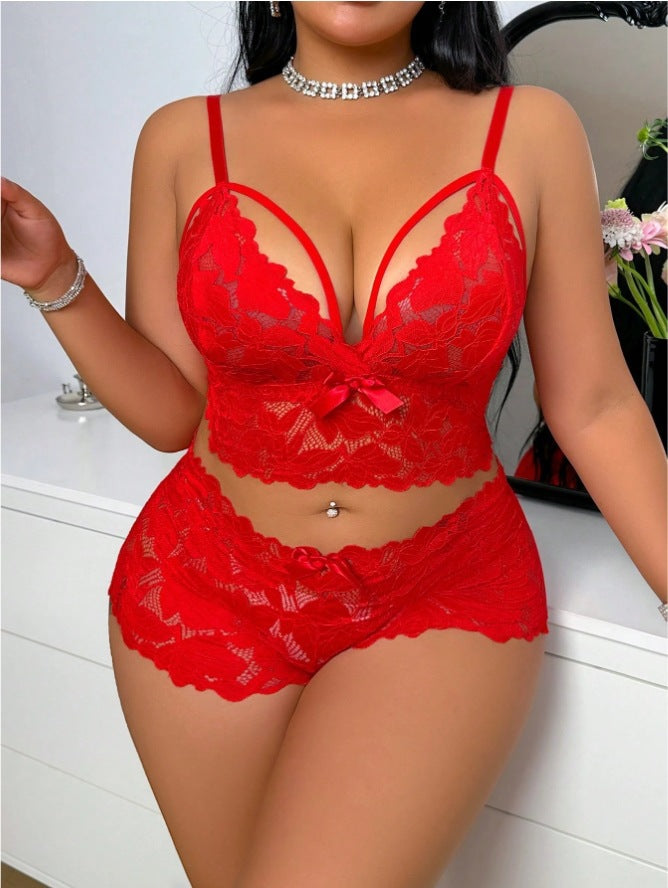 Lace Figure-hugging Bra Set - Sleeveless Lingerie