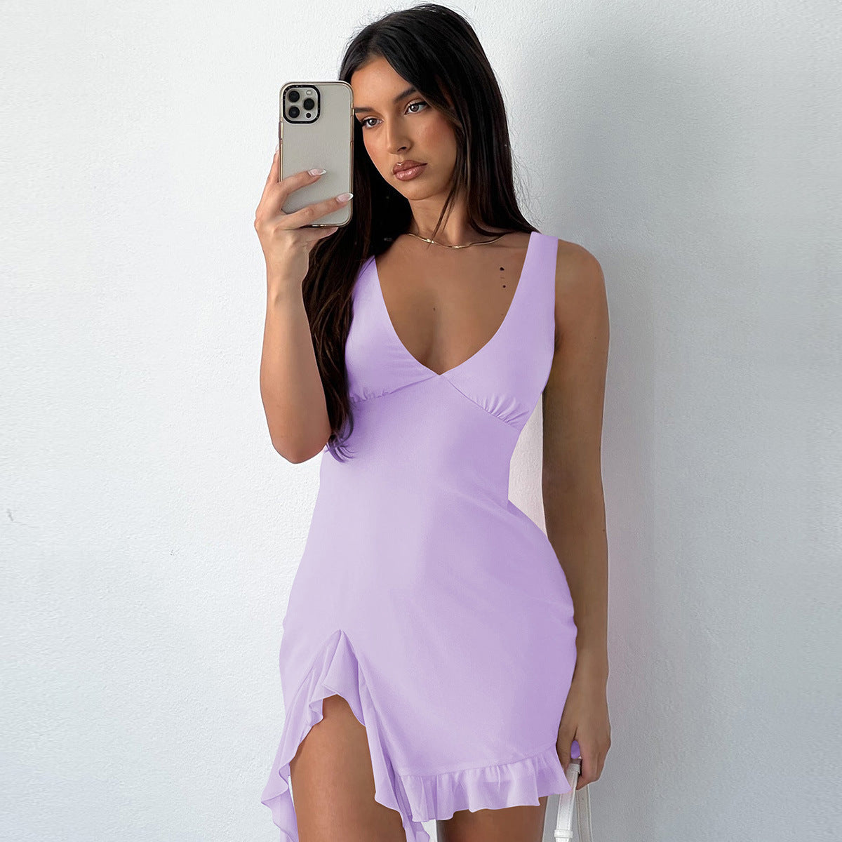 Pure Color Hot Girl Skirt Pure Desire Style European And American Women - Fashions Envy