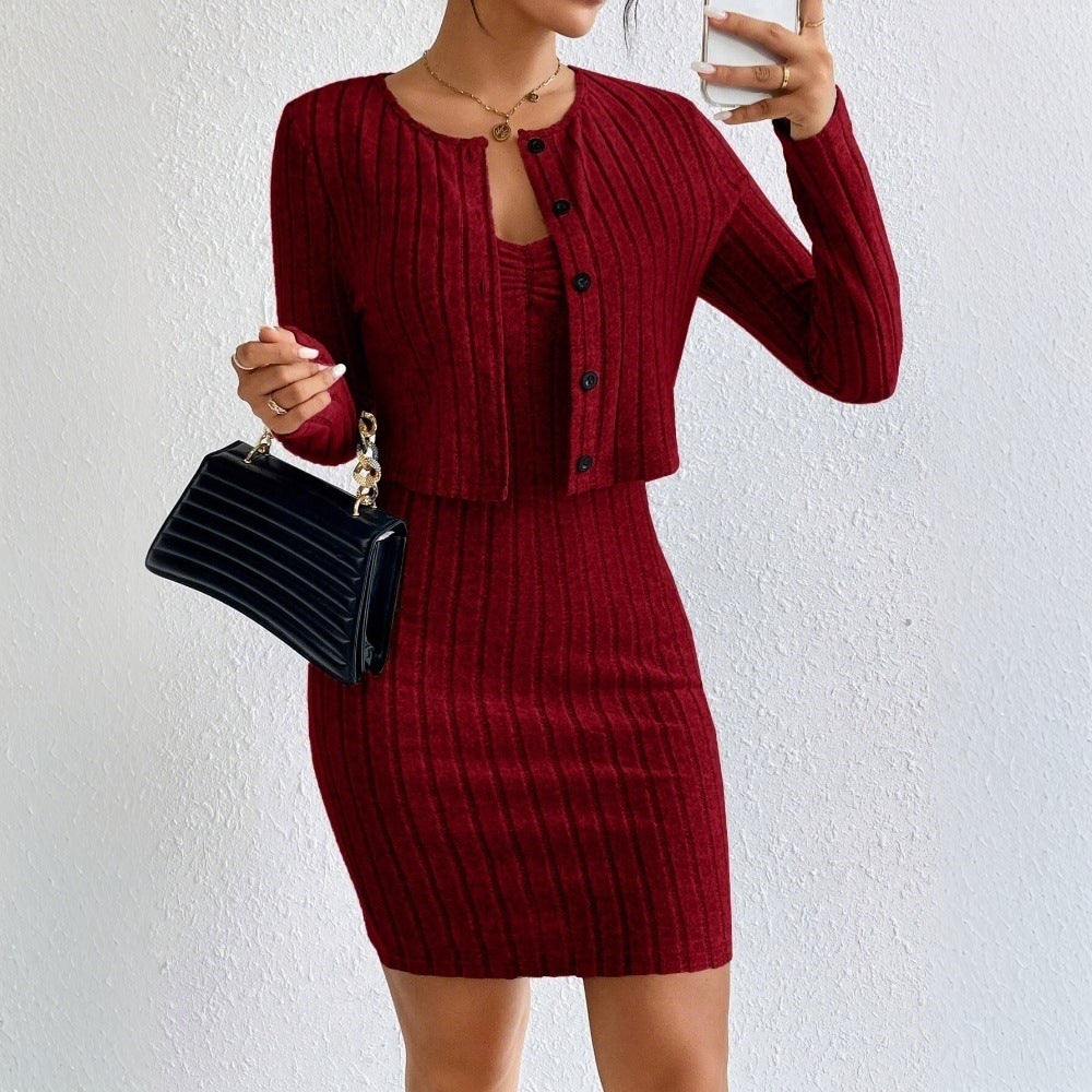 French Suit Set - Jacket & Dress Two-Piece Outfit