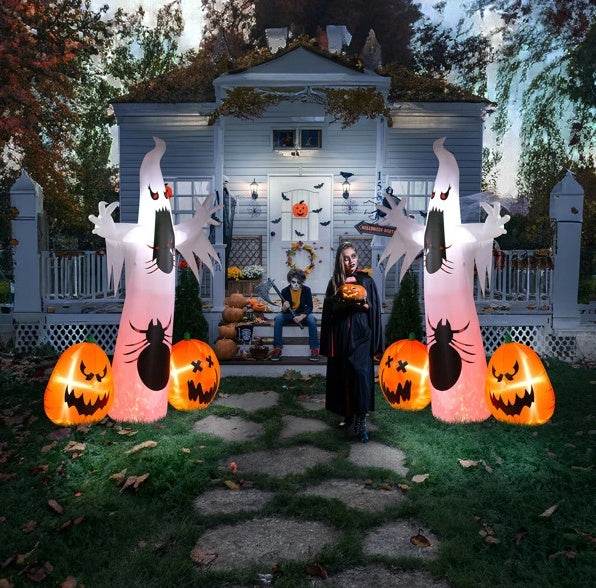 Halloween Ghost Spider Pumpkin Inflatable - 11.8 FT Outdoor Decoration - Fashions Envy