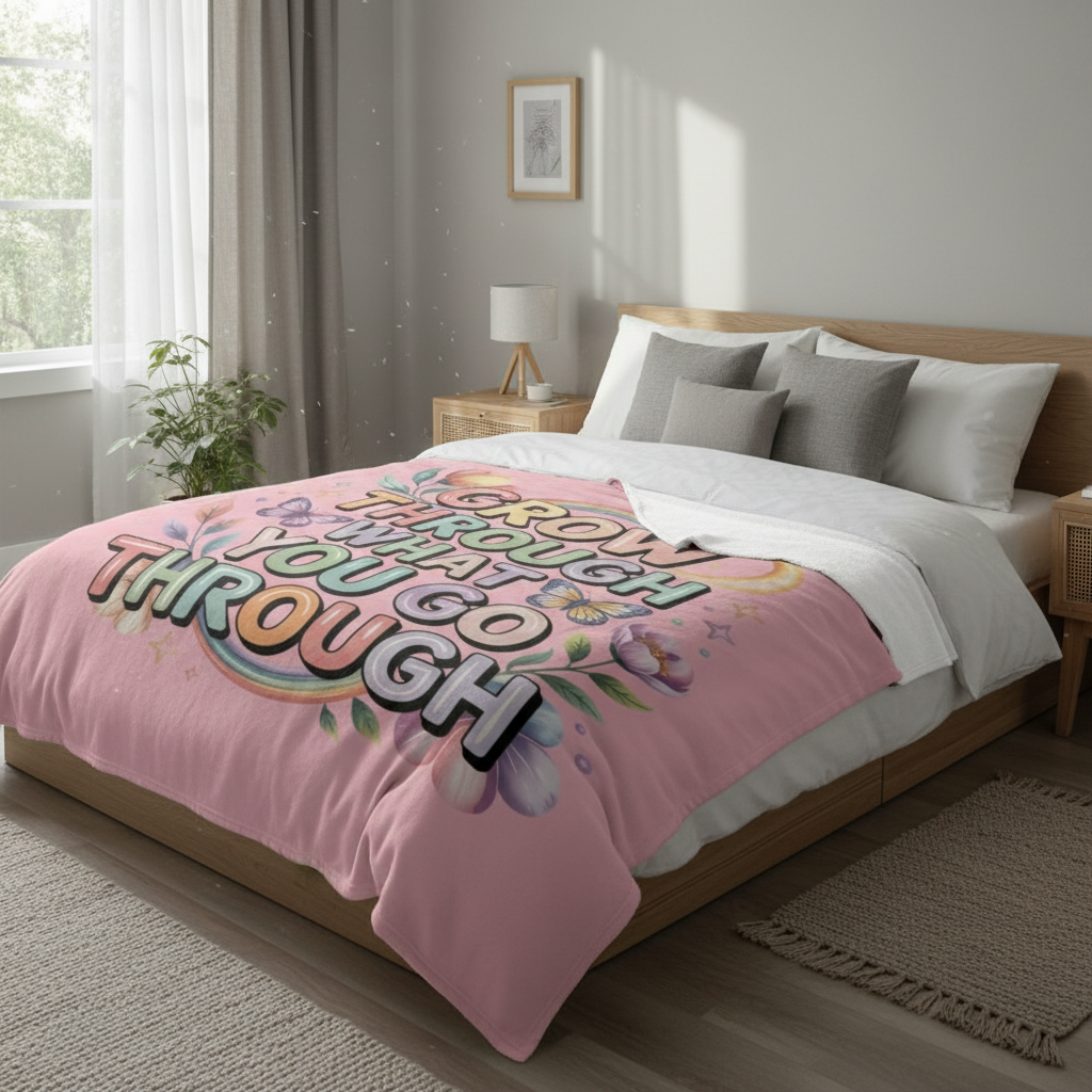 Inspirational Blanket - Grow Through What You Go - Fashions Envy