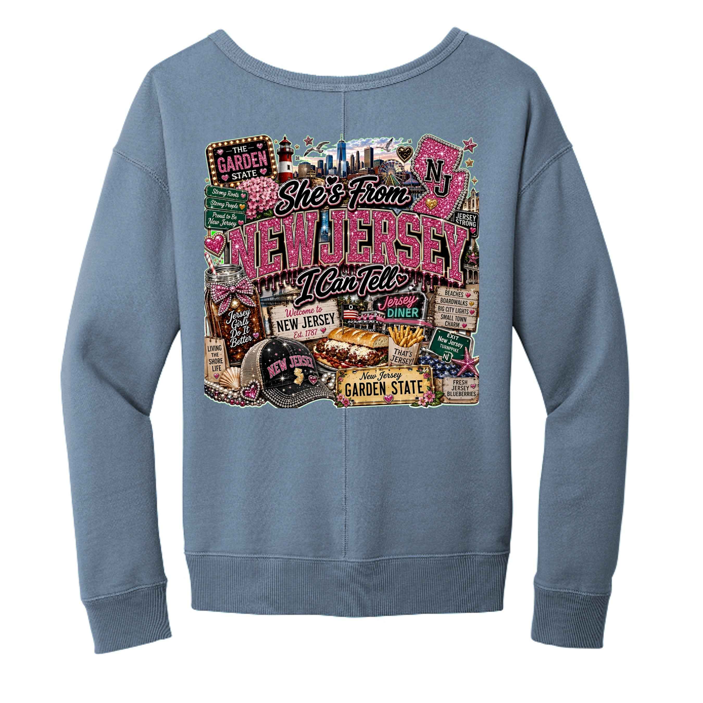 From New Jersey V-Neck Sweatshirt - Beach Wash Garment-Dyed