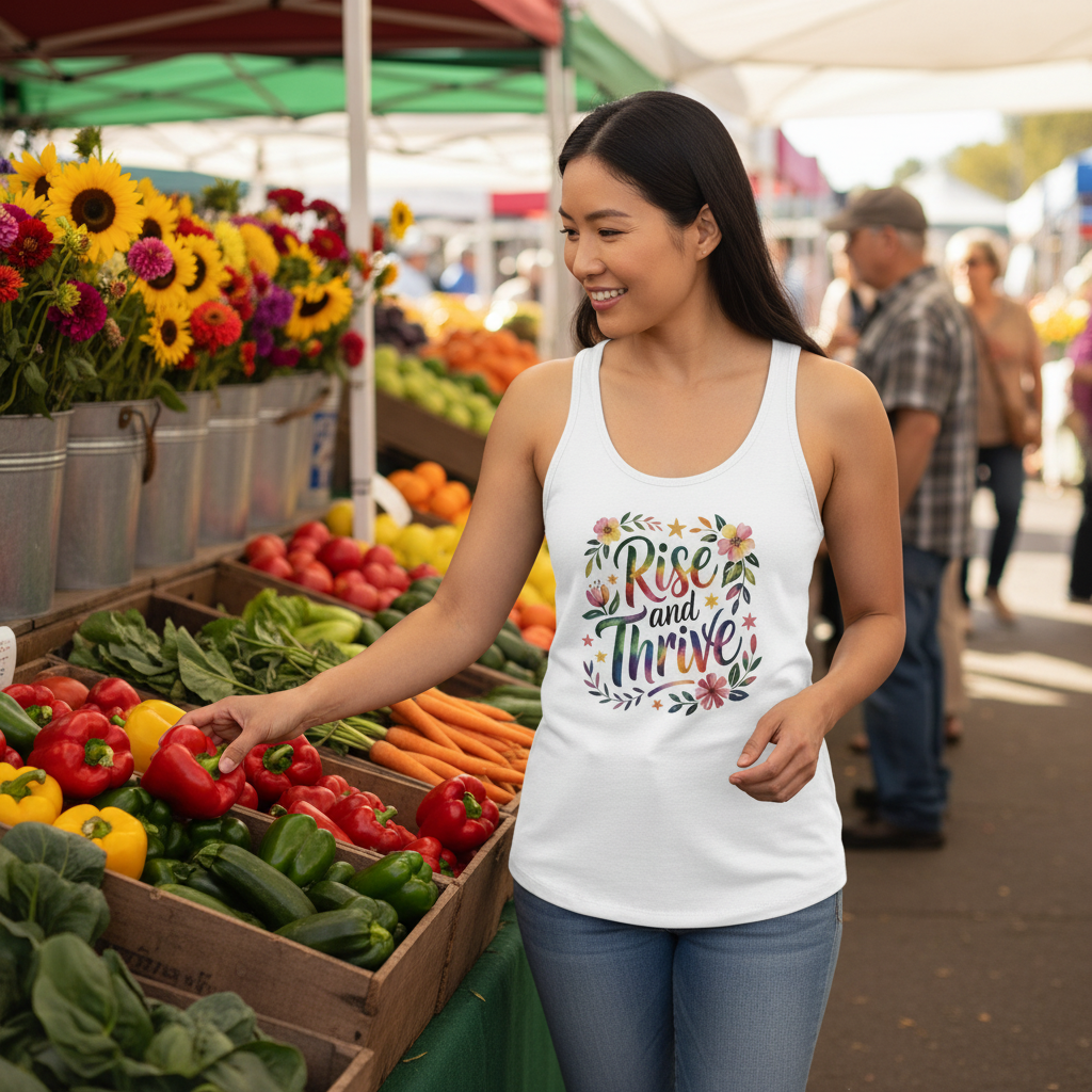 Inspirational Tank Top - Rise and Thrive - Fashions Envy