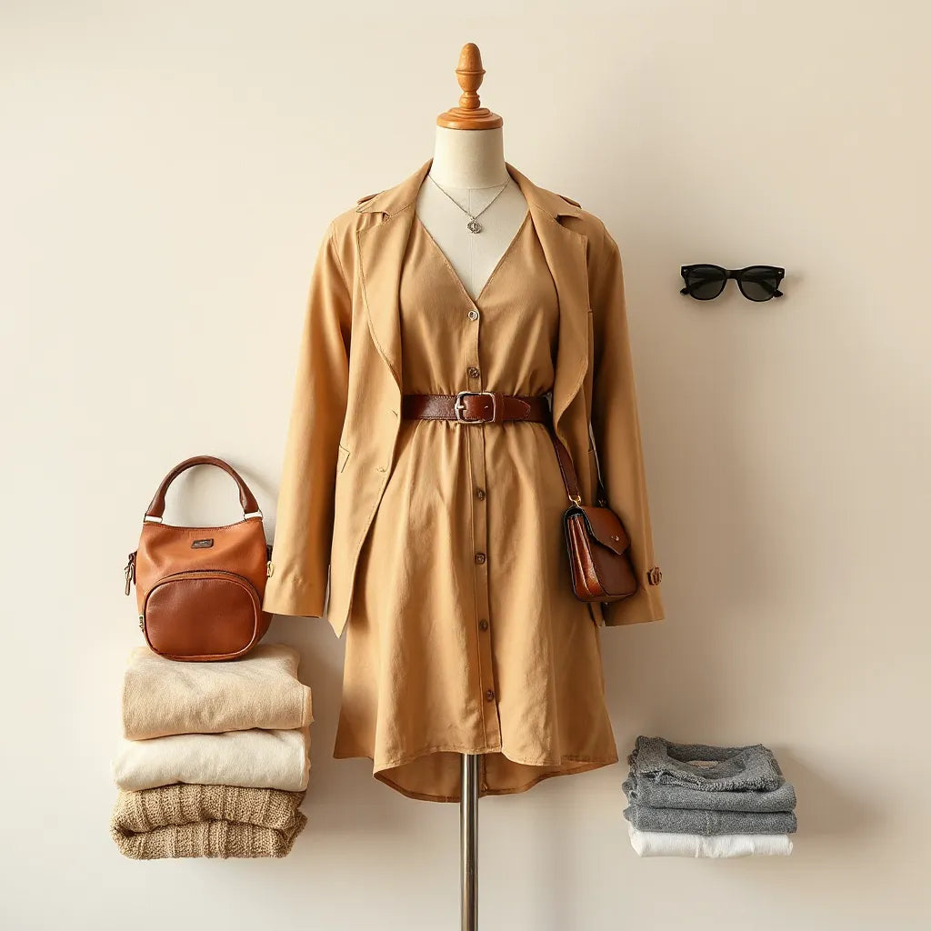 Mannequin styling with trendy women’s clothing and accessories on a clean studio background