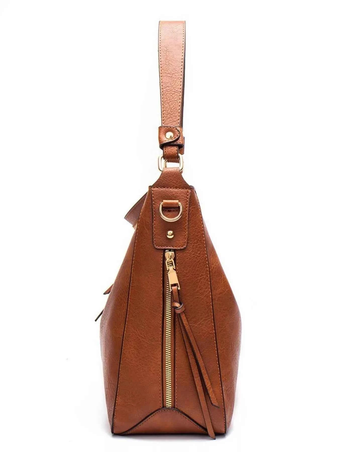 Leather Tote Bag - Medium Classic Handbag - Fashions Envy