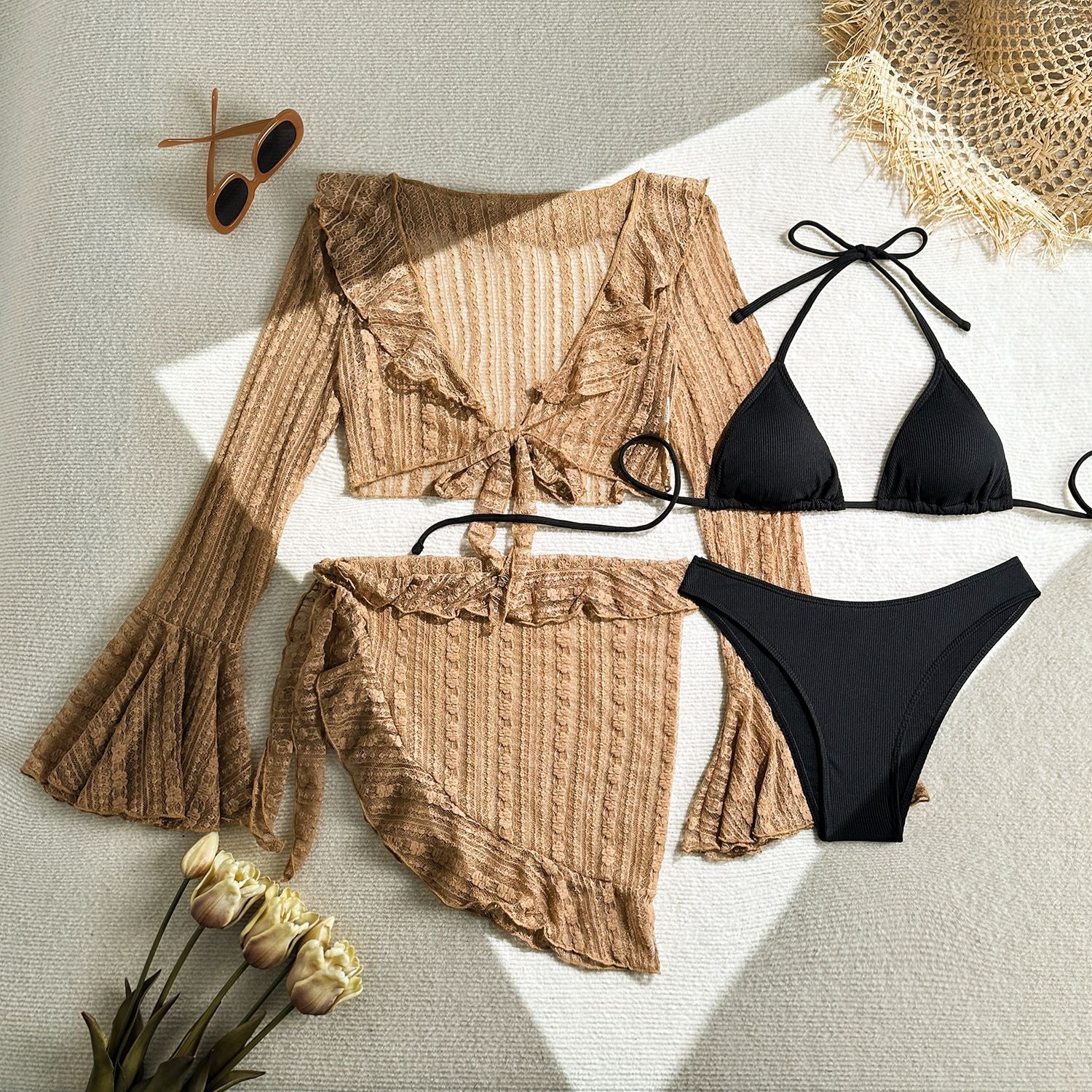 Summer Four-Piece Bikini Set - Cute Beach Swimsuit