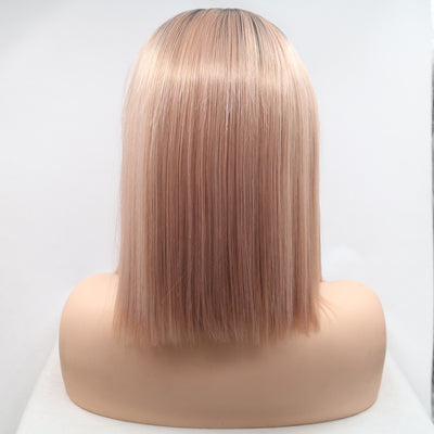 13*3" Lace Front Wigs Synthetic Mid-length Straight 12" 130% Density - Fashions Envy