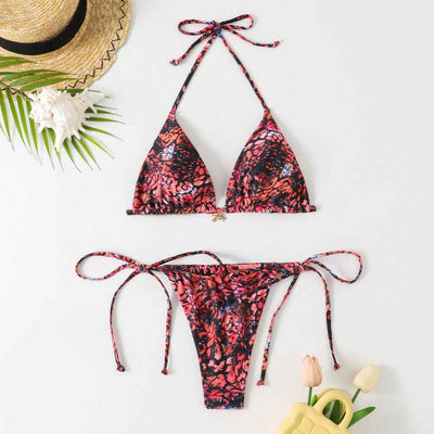 Sexy floral halterneck bikini