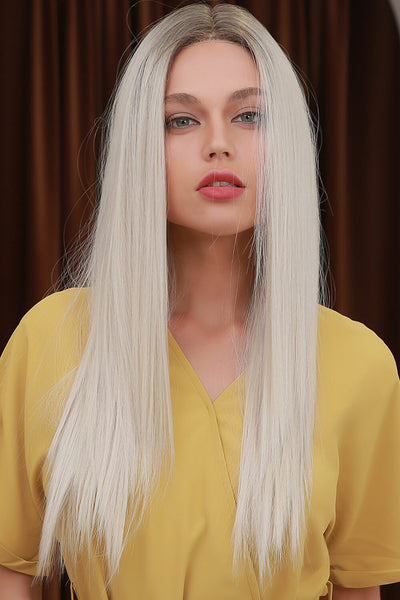 13*2" Lace Front Wigs Synthetic Long Straight 26" Heat Safe 150% Density - Fashions Envy
