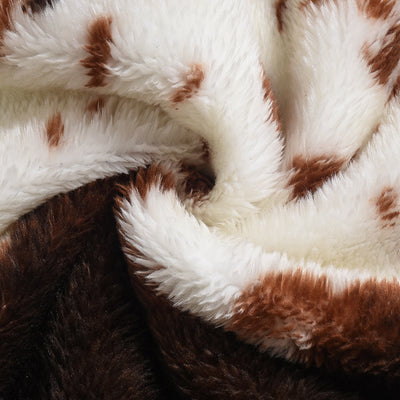 Cow Print Mini Skirt - Knitted Cashmere Fleece