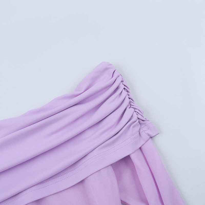 Off Shoulder Mesh Maxi Dress - Long Sleeve Bodycon Gown