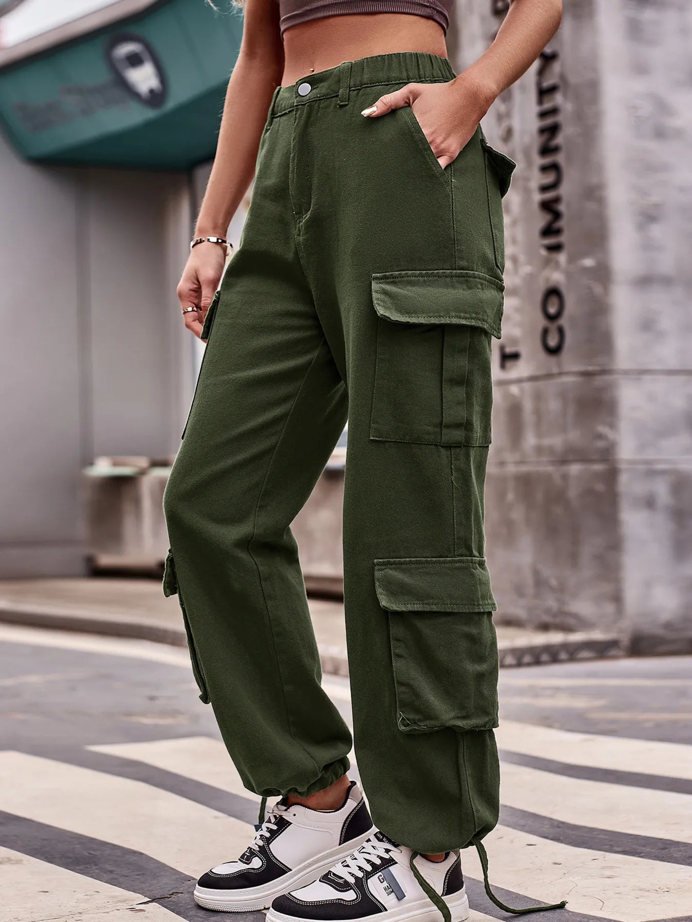 Casual Wide Leg Cargo Jeans - Relaxed Fit Denim - Fashions Envy