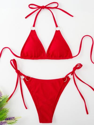 Summer Side Tie Brazilian Bandage Style Bikini Swimsuit Set