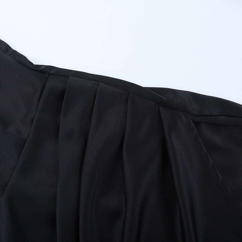 Satin Evening Dress - Slit Leg Gown - Fashions Envy