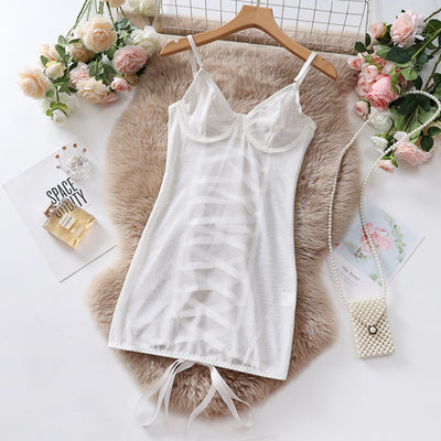 Mesh Lace Lingerie Bodysuit - Strapless Sheer - Fashions Envy