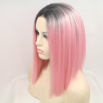 13*3" Lace Front Wigs Synthetic Mid-length Straight 12" 130% Density - Fashions Envy