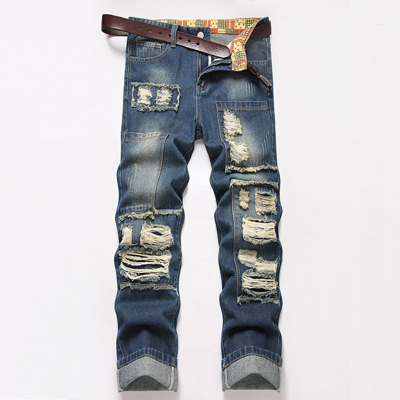 Straight Leg Jeans Men - Wrinkle-Resistant Loose Fit - Fashions Envy